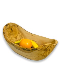 Handmade olive wood oval bowl