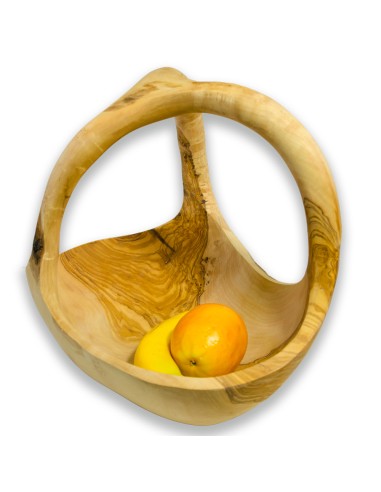 Panier à 3 anses en bois d'olivier