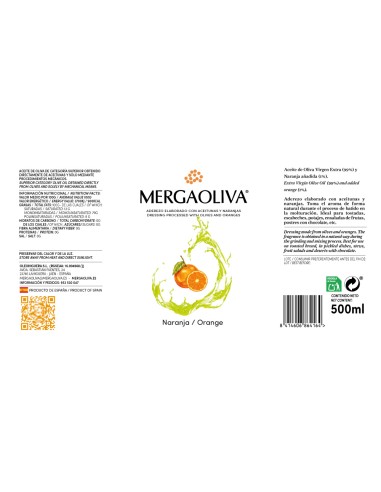 ORANGE balsamic oil: 500ml Bottle