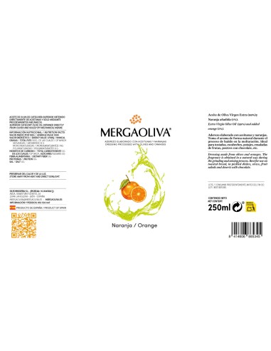 Etiqueta aromatizado naranja