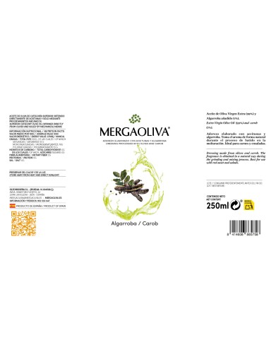 Etiqueta aceite de algarroba